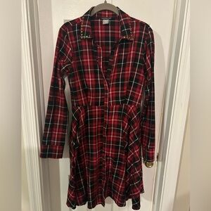 Venus Plaid Button Down Shirt Dress never worn size 4
